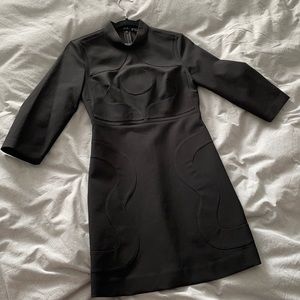 & Other Stories textured black mini shift dress